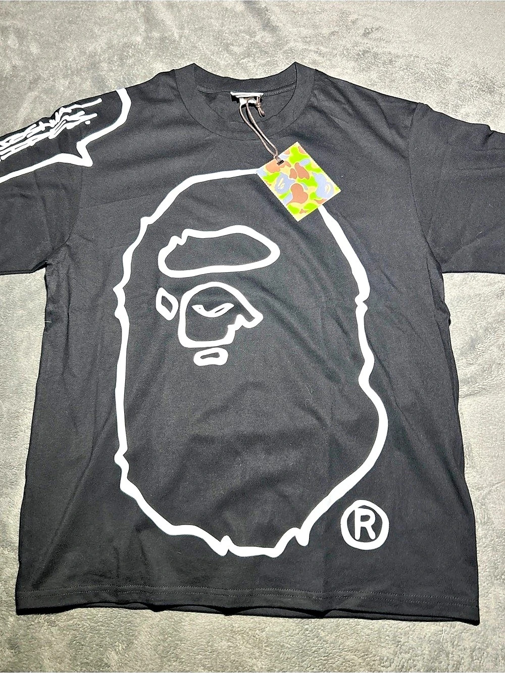 A Bathing Ape Ape Head Tee Graphic Short Sleeve Black & White NWT